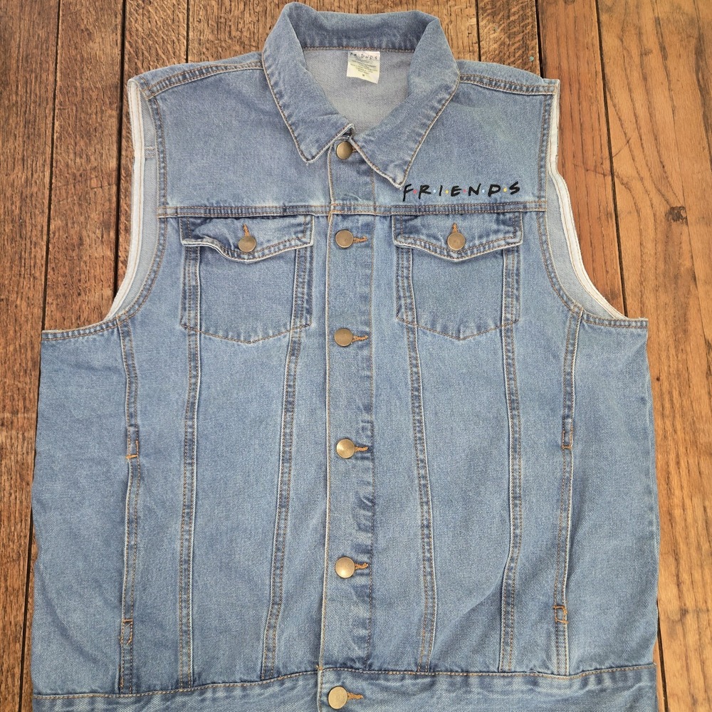 Vintage Y2k Friends You're My Lobster Denim Vest Show Size Med Aniston Battle - Picture 2 of 6